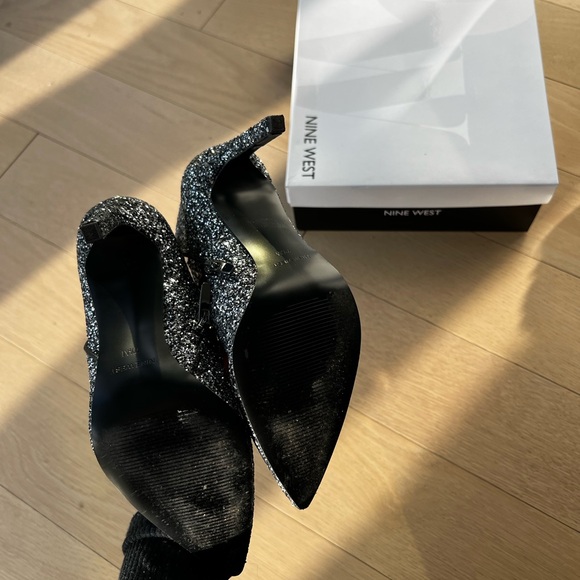 Nine West Pointed Toe Booties - Black Sparkle - Picture 4 of 4